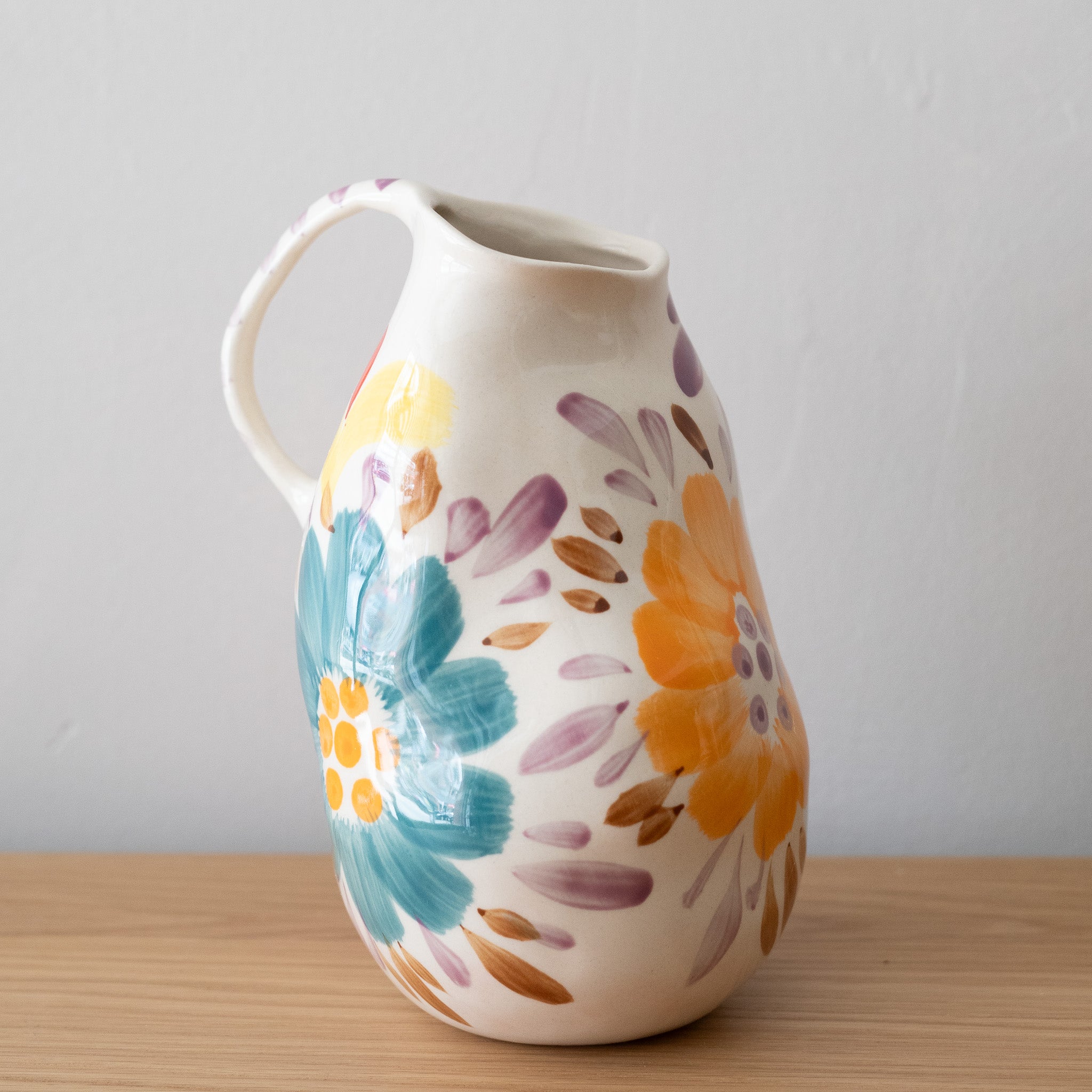 Hand-Painted Floral Vase