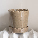 Scalloped Ceramic Planter