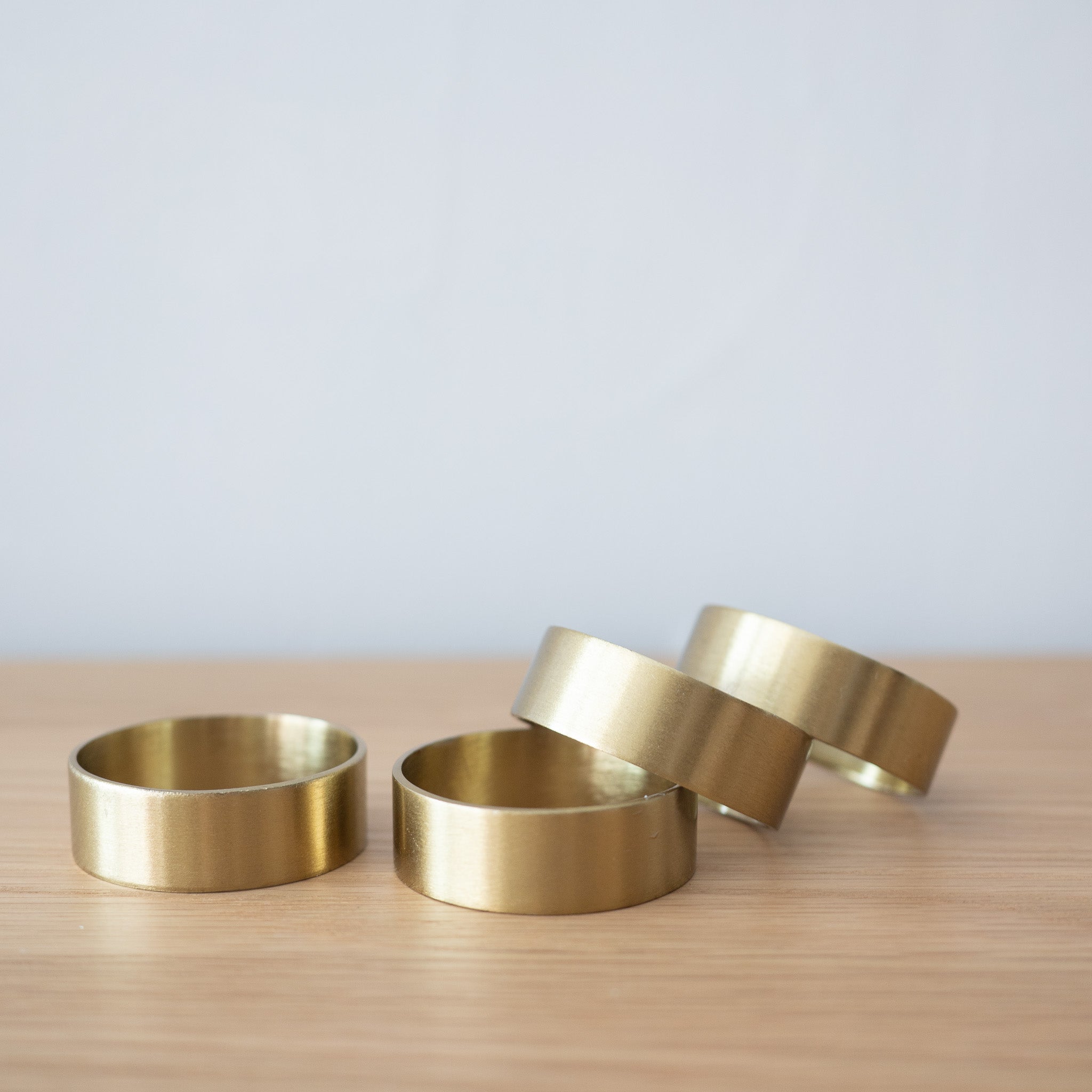 Round Brass Napkin Rings - Set of 4