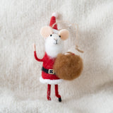 Mouse in Santa Outfit Ornament