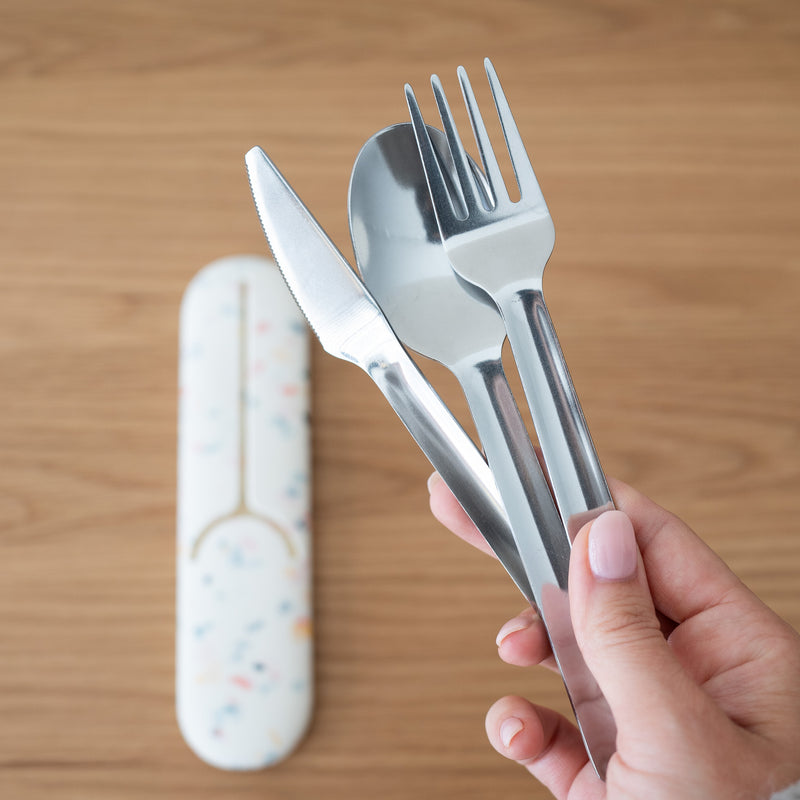 Reusable Utensils Set in Silicone Carry Case