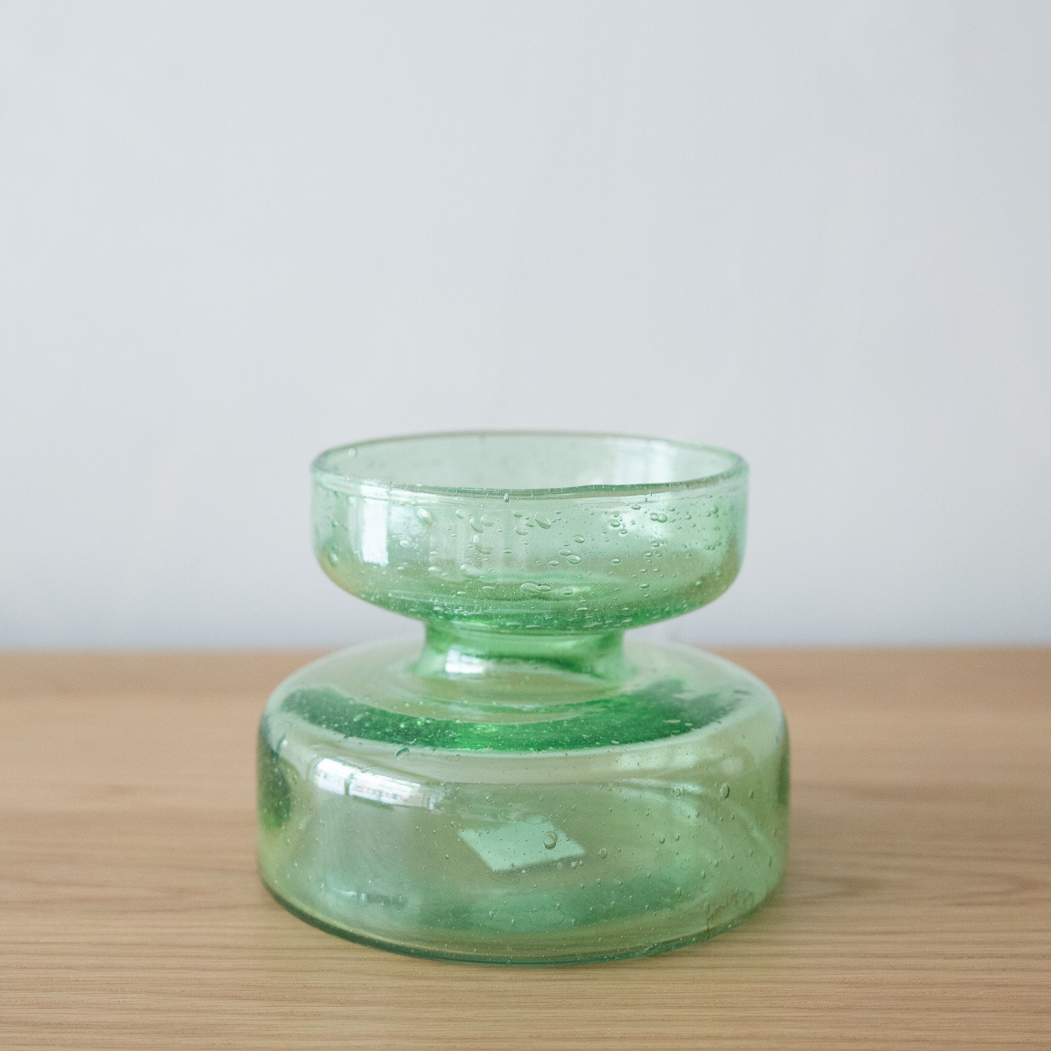 Green Seeded Glass Bulb Vase