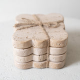 Scalloped Travertine Coasters - Set of 4