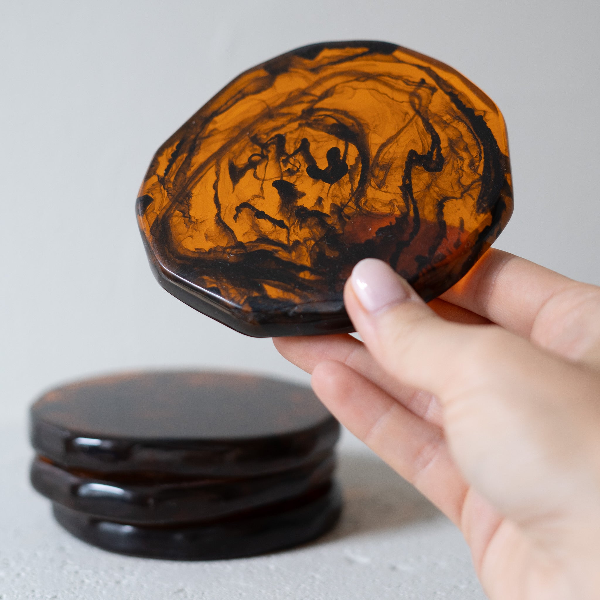 Shell Resin Coasters - Set of 4