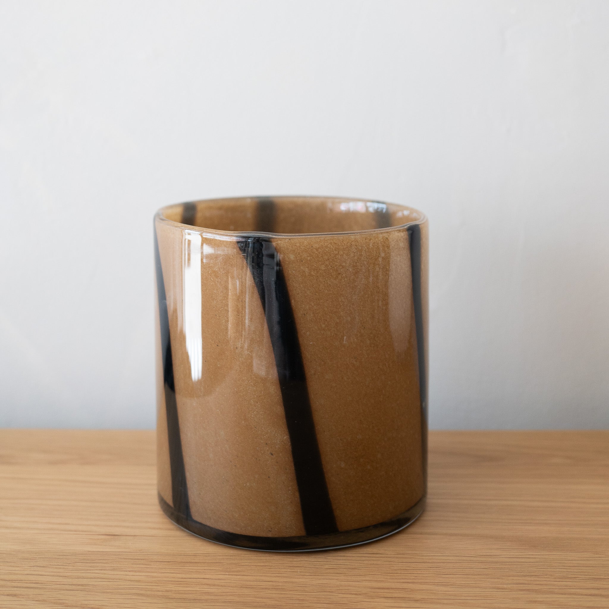Striped Glass Candle Holder/Vase