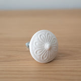 White Embossed Knob