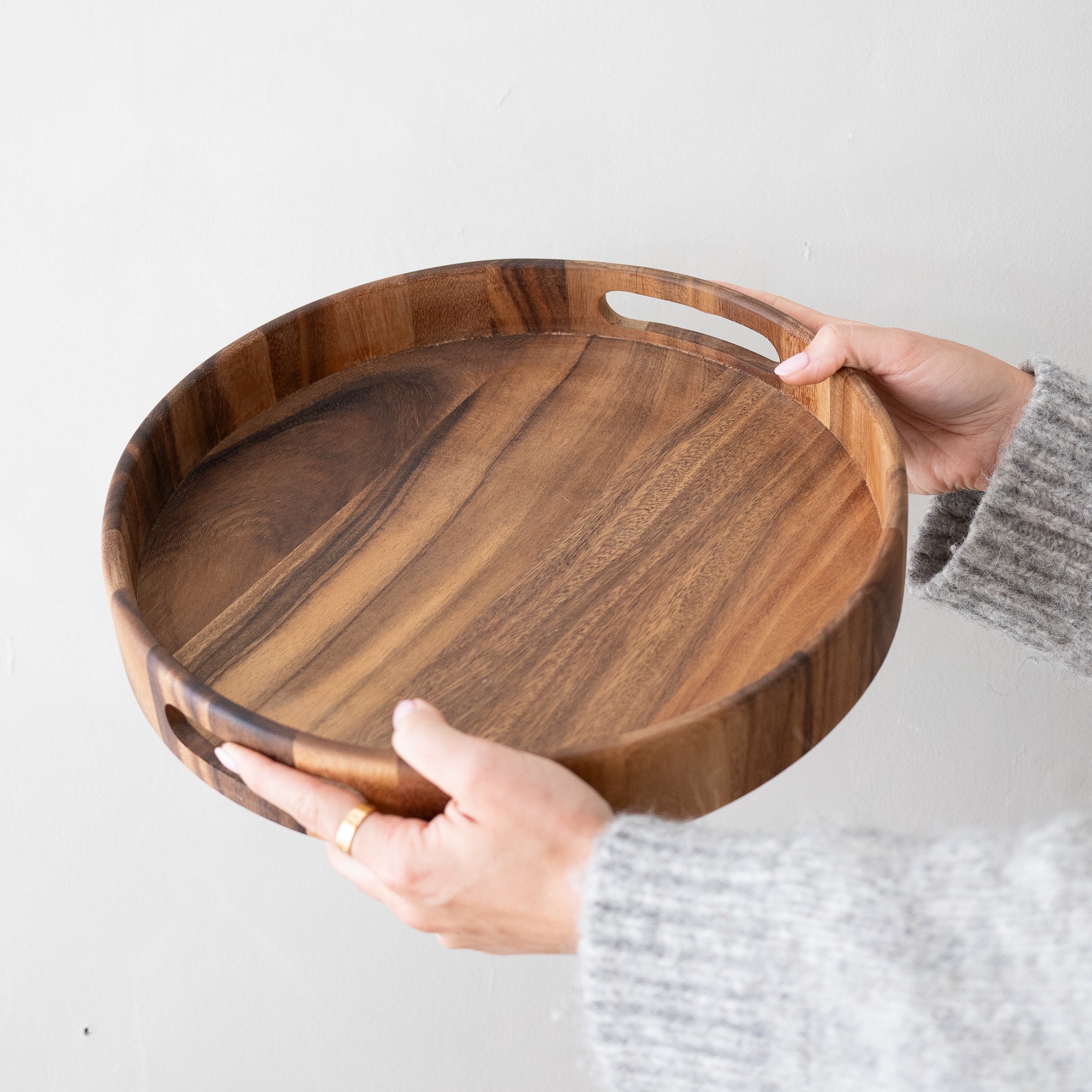 Round Tray with Handles