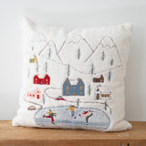 Skating Village Square Pillow