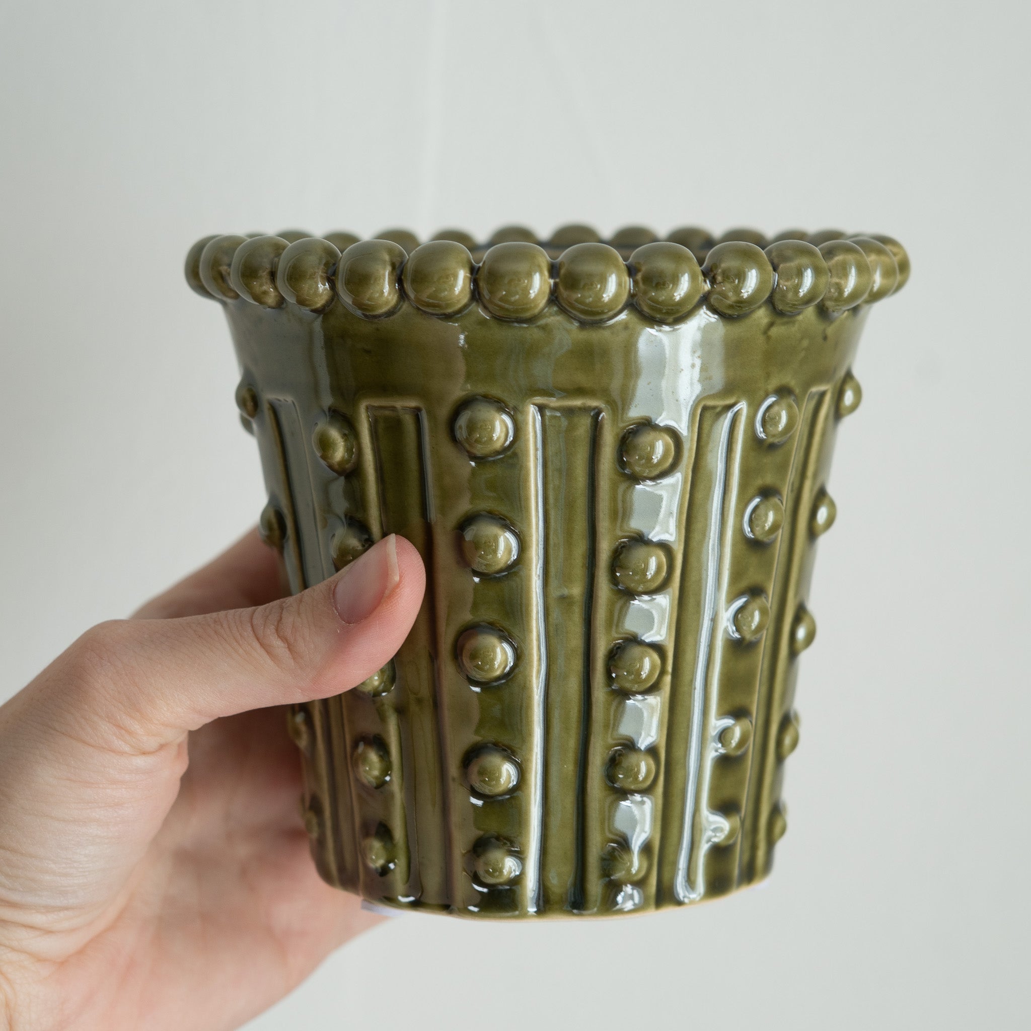 Juniper Embossed Bubble Stoneware Planter