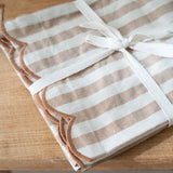 Striped Scallop-Edge Napkins – Set of 4