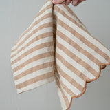 Striped Scallop-Edge Napkins – Set of 4