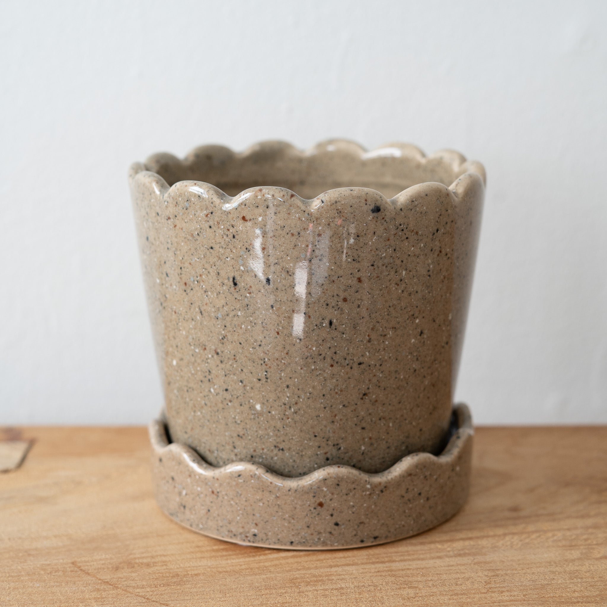 Scalloped Ceramic Planter