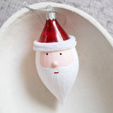 Ornement visage de Père Noël en verre