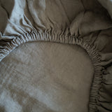 Stonewashed Linen Fitted Sheet Moss