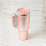 Pink Tumbler Glass Holiday Ornament