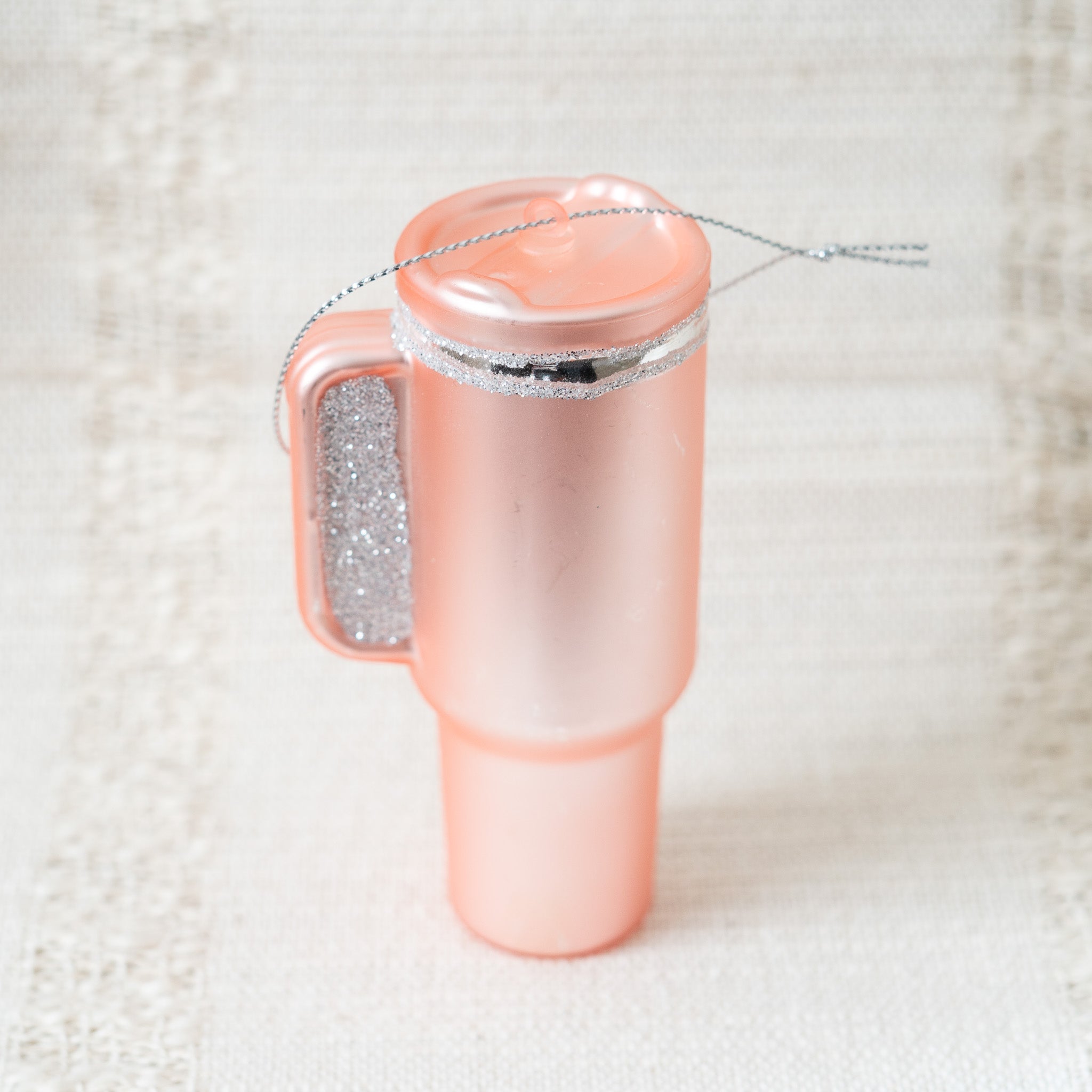 Pink Tumbler Glass Holiday Ornament