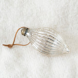 Ribbed Mercury Glass Drop Ornament