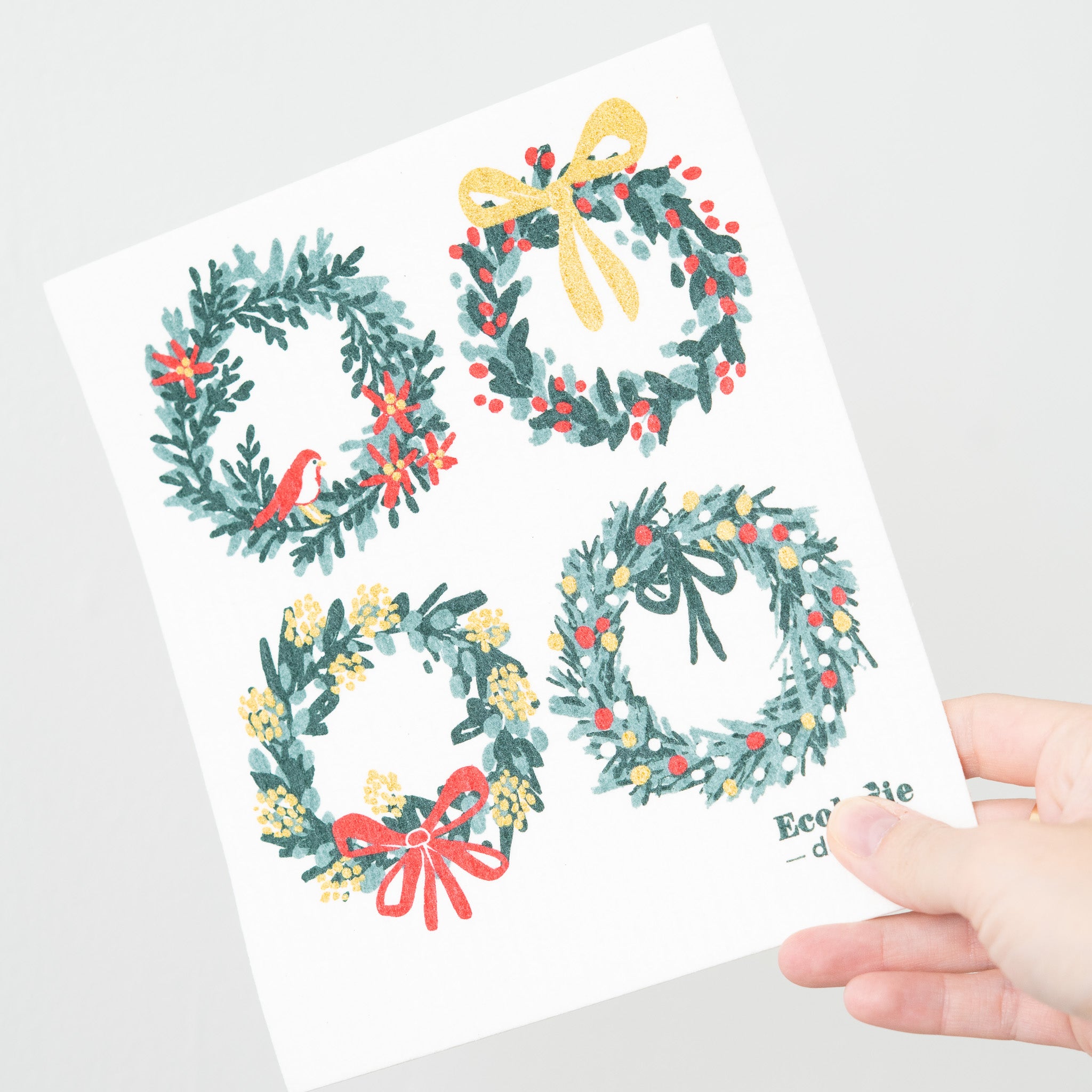 Wreaths Christmas Swedish Dishcloth