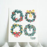 Wreaths Christmas Swedish Dishcloth