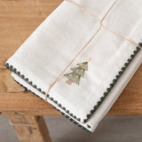 Serviettes brodées Sapin de Noël S/4