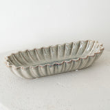 Ribbed Oval Ceramic Tray