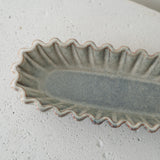 Ribbed Oval Ceramic Tray