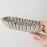 Ribbed Oval Ceramic Tray