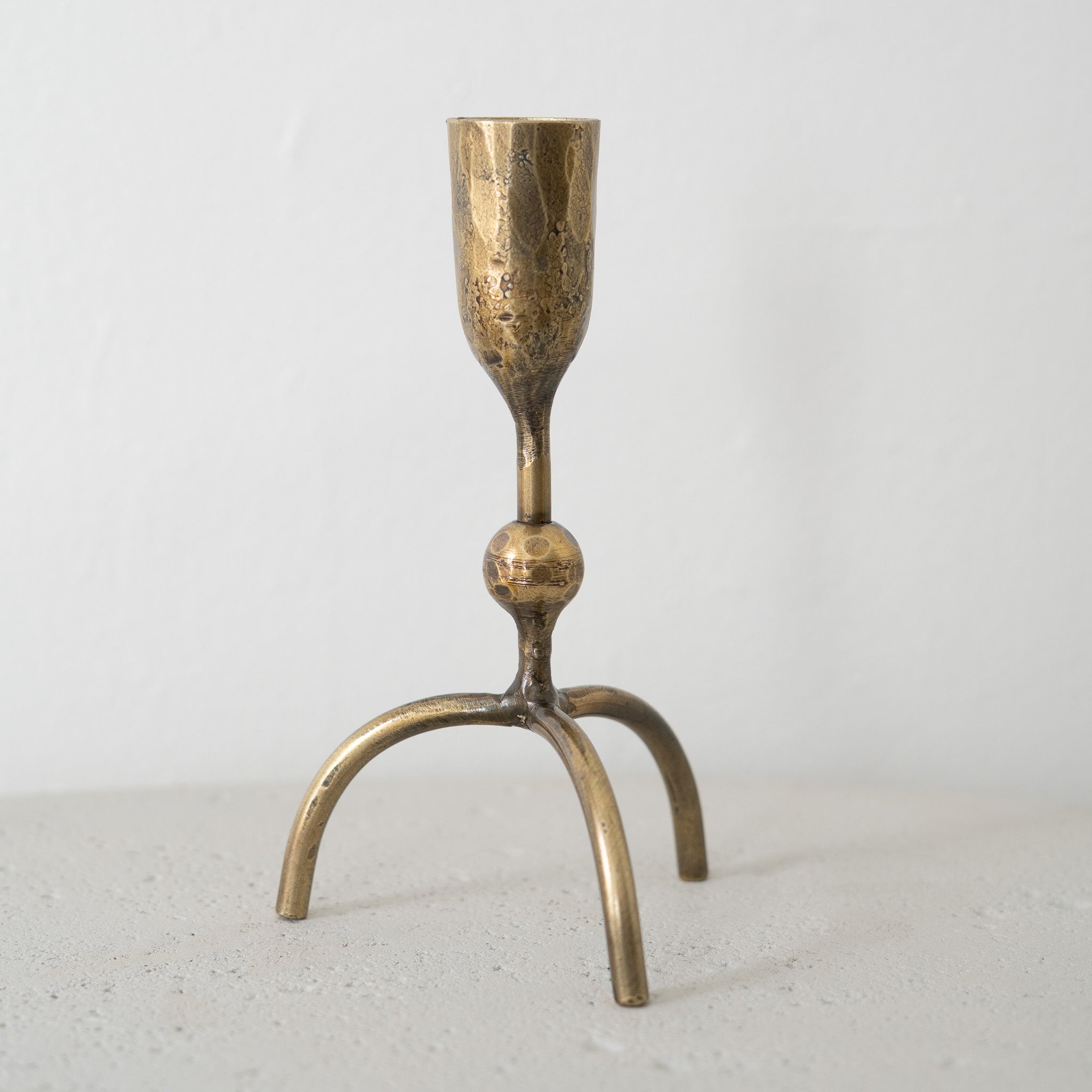 Footed Brass Taper Holders