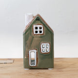 Narrow Green House Tealight Holder