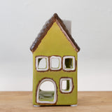Tall Green House Tealight Holder