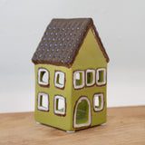 Tall Green House Tealight Holder