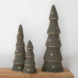 Paper Maché Trees with Stars - Set of 3