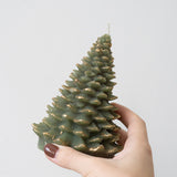 Tree Shaped Candle w/ Gold Tips