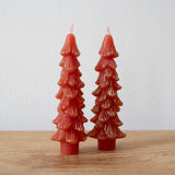 Tree Shaped Taper Candles - Set of 2
