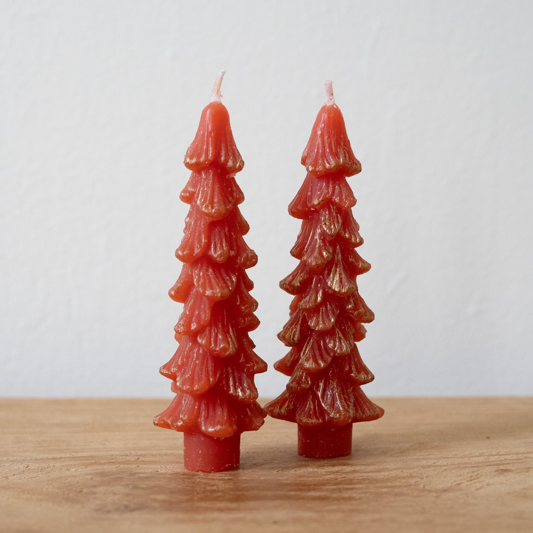 Tree Shaped Taper Candles - Set of 2