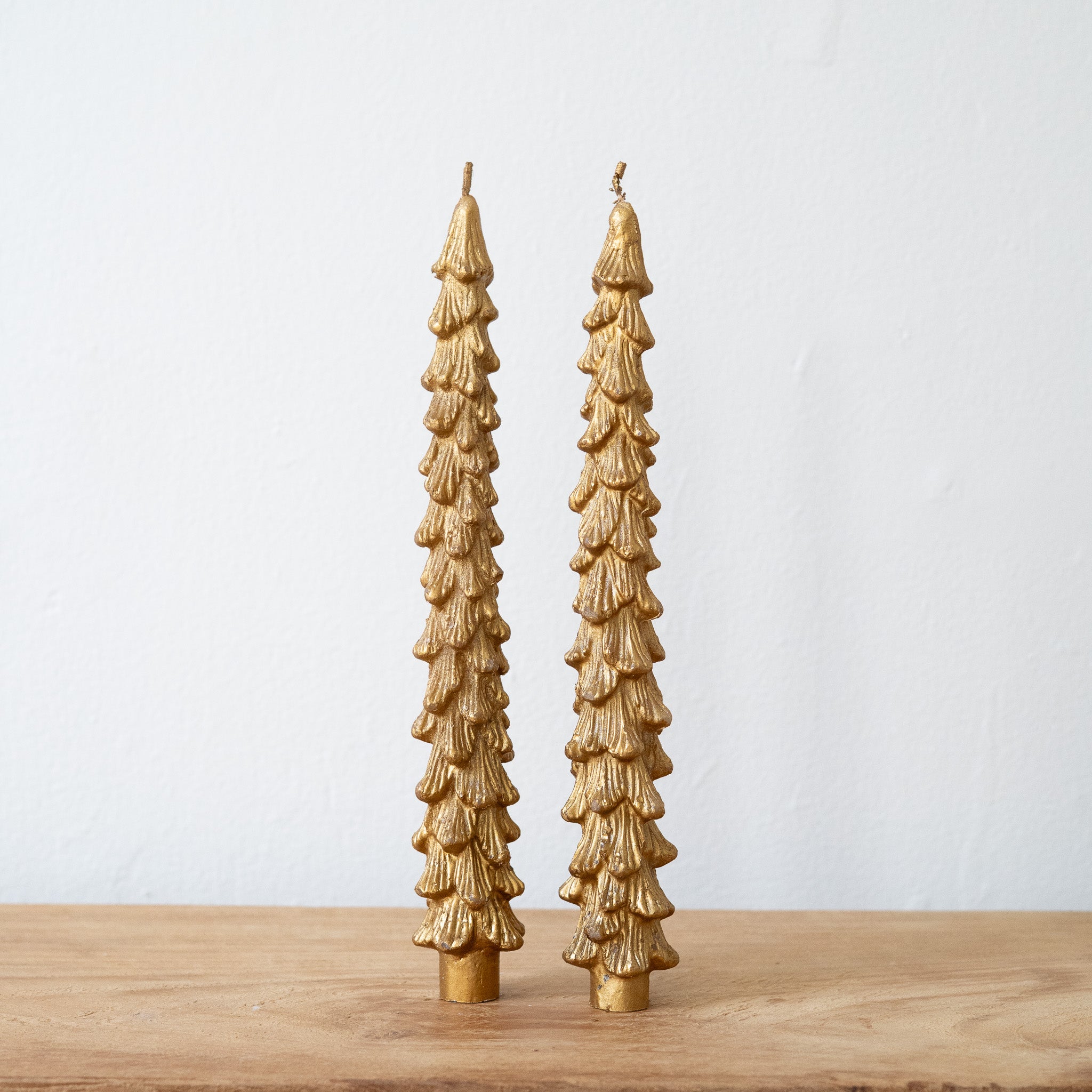 Tree Shaped Taper Candles - Set of 2