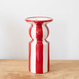 Red Striped Taper Holder