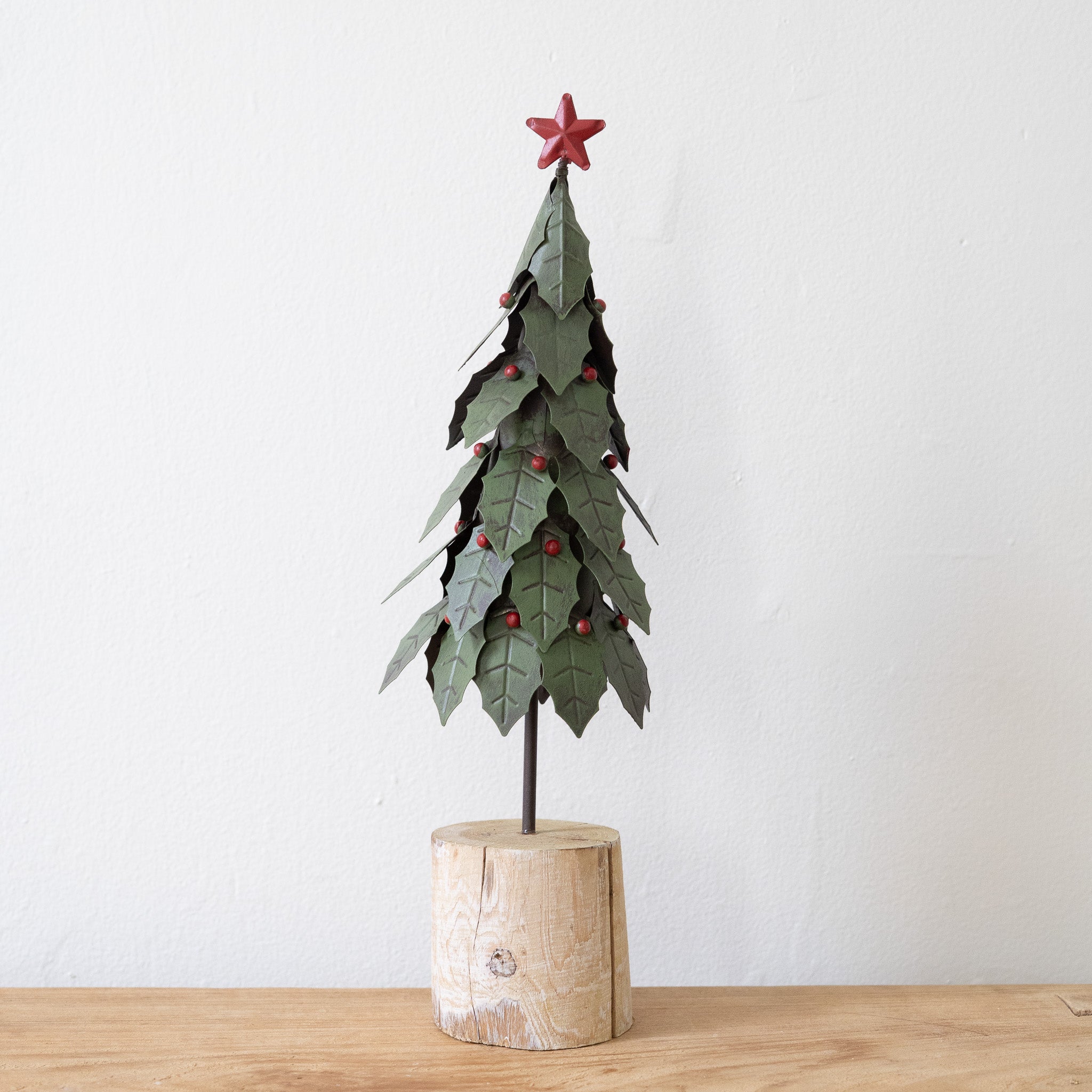 Holly Tree on Log Base