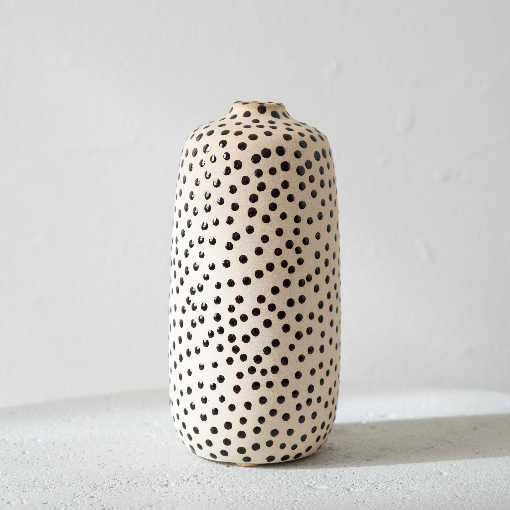 Chestnut Mini Dots Clay Vase