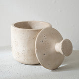 Cement Travertine Canister