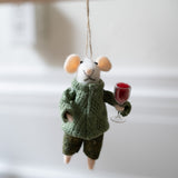 Wine Watson Mouse Holiday Ornament
