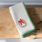 Embroidered Wreath Cotton Napkins Set