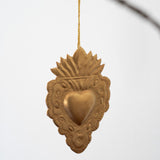 Flaming Heart Milagro Ornament