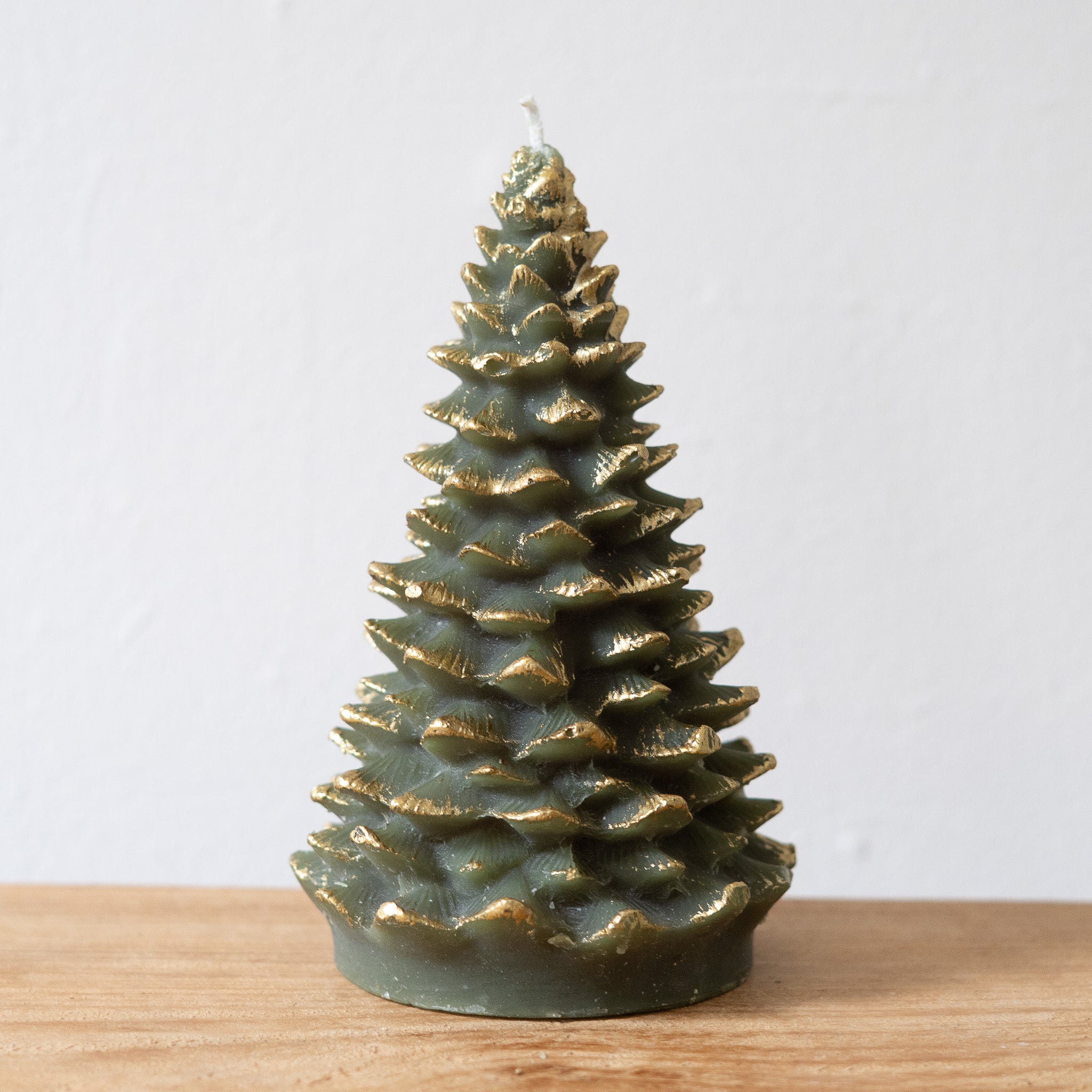 Tree Shaped Candle w/ Gold Tips