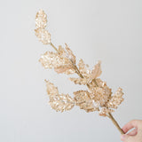 Gold Leaf Stem with Beads & Glitter