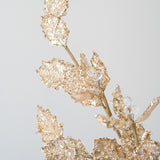 Gold Leaf Stem with Beads & Glitter