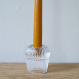 Clear Ribbed Glass Votive