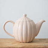 Stoneware Ribbed Teapot