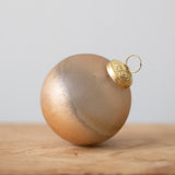 Gold Frosted Glass Ball Ornament