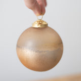 Gold Frosted Glass Ball Ornament